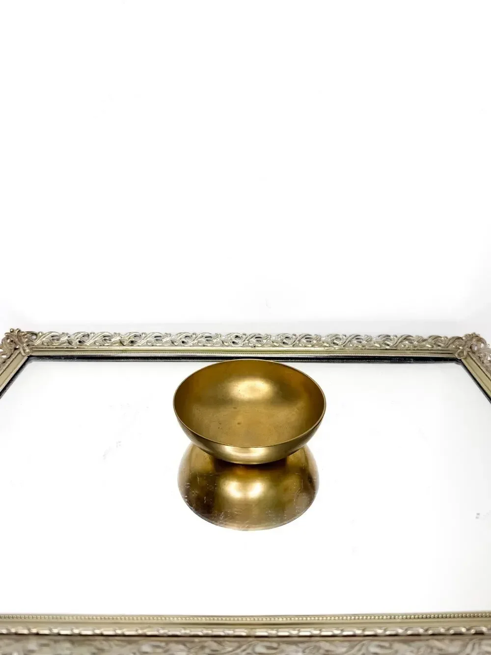 Vintage Brass Decorative Bowl for Floating Candles, Flowers, Potpourri, Catchall